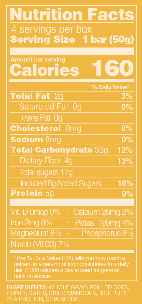 ACTIVE Mango with Chia Seeds (4 bars)