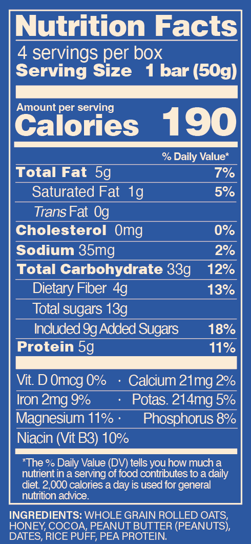 RECOVER Chocolate Peanut Butter (4 granola snack bars)