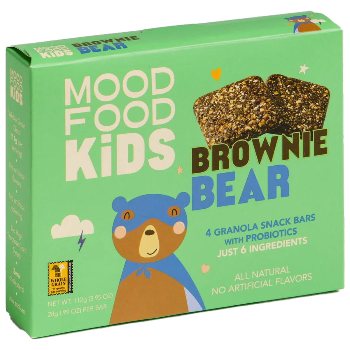 MOOD FOOD KIDS Brownie Bear Granola Snack Bars with Probiotics
