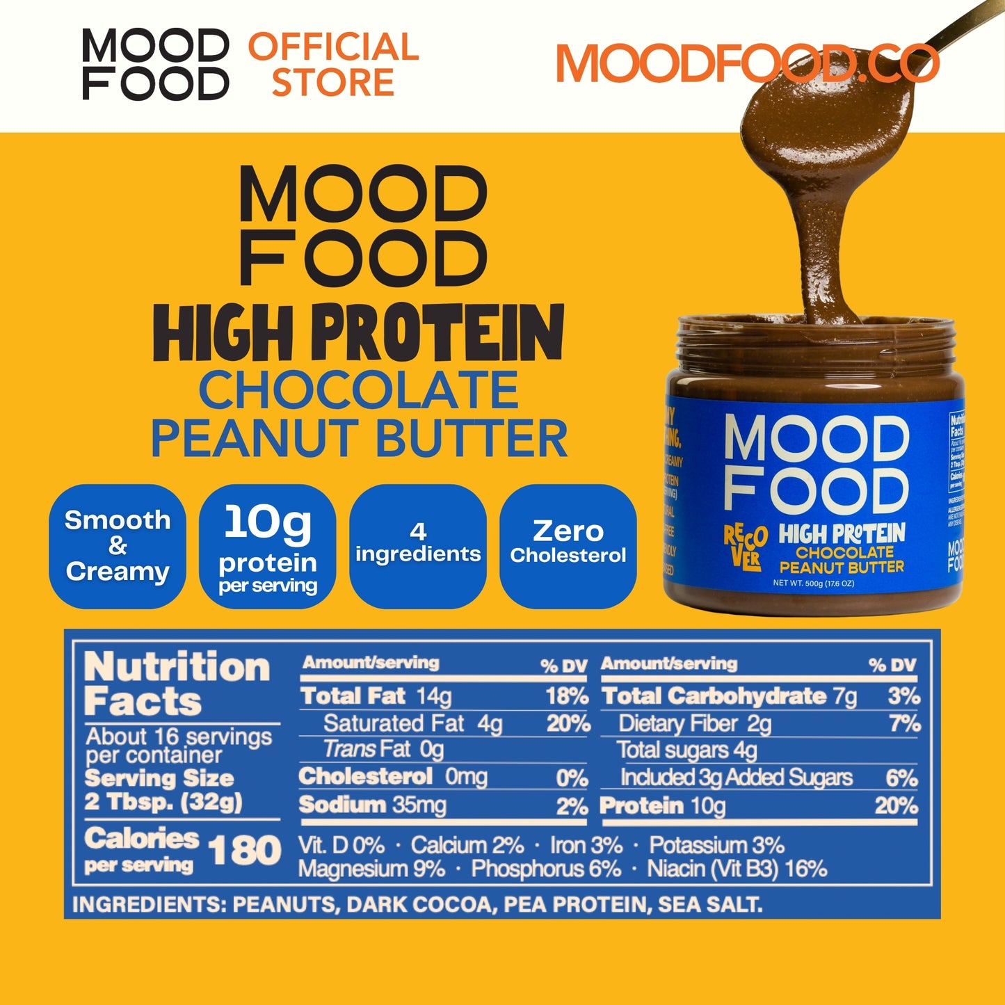 MOOD FOOD RECOVER High Protein CHOCOLATE PEANUT BUTTER
