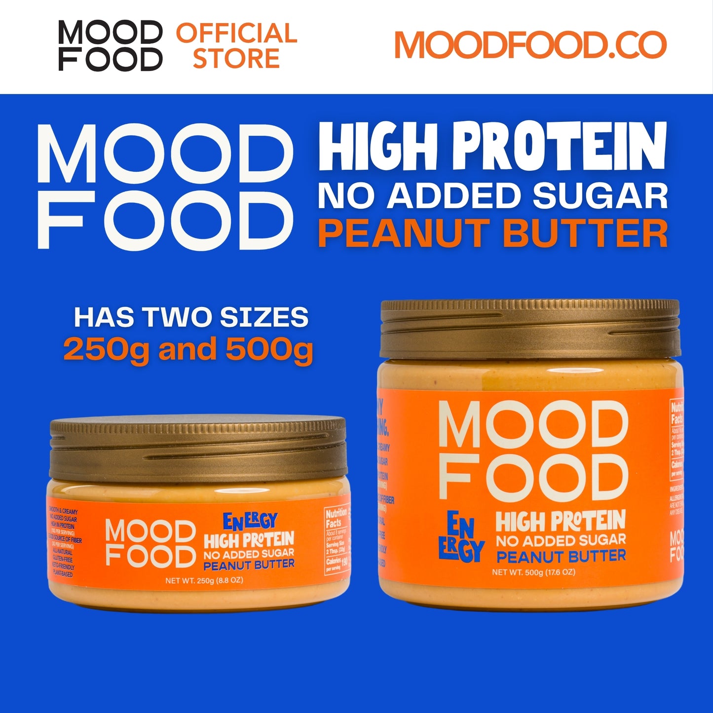 MOOD FOOD ENERGY High Protein - No Added Sugar Peanut Butter