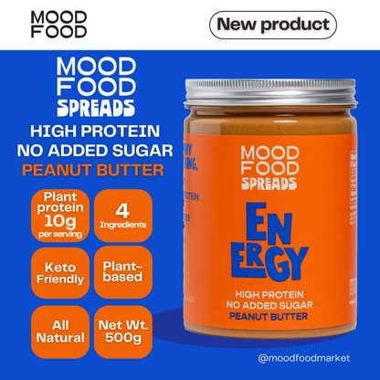 MOOD FOOD SPREADS ENERGY High Protein - No Added Sugar PEANUT BUTTER