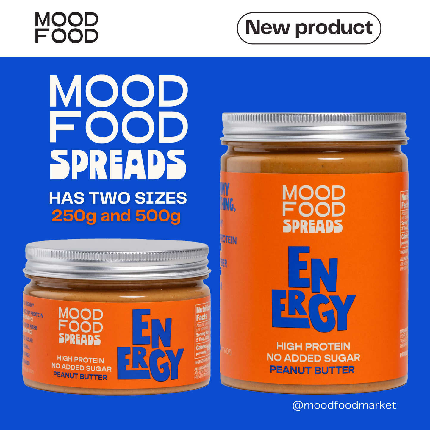 MOOD FOOD SPREADS ENERGY High Protein - No Added Sugar PEANUT BUTTER