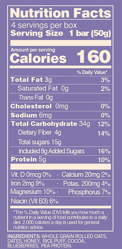 BLISS Chocolate Blueberry (4 granola snack bars)