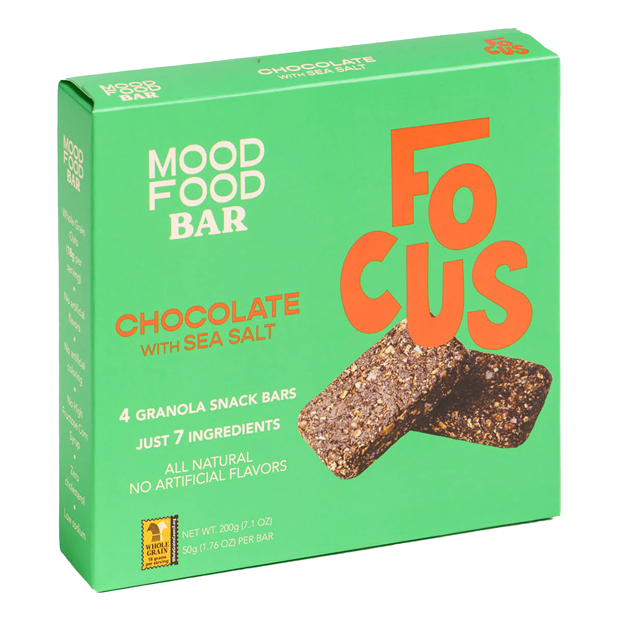 FOCUS Chocolate with Sea Salt (4 granola snack bars) – MOOD FOOD