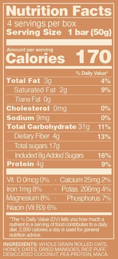 SHINE Mango Coconut with Maca (4 bars)